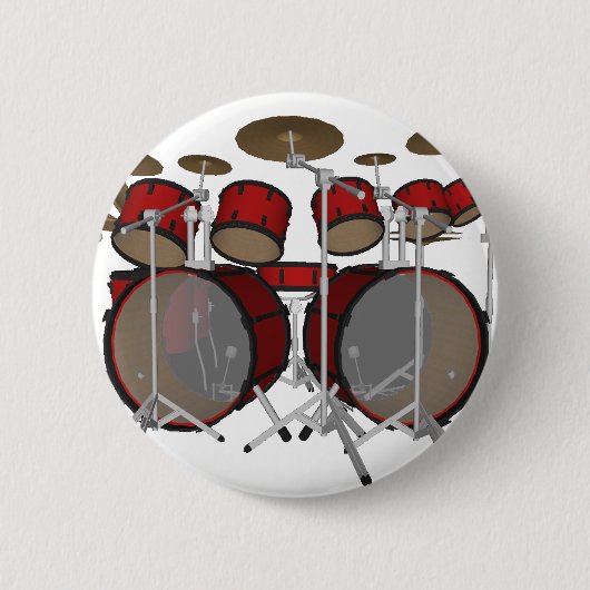 Drums: Red Drum Kit: 3D-model: Ronde Button 5,7 Cm (Voorkant)