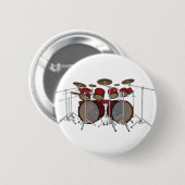 Drums: Red Drum Kit: 3D-model: Ronde Button 5,7 Cm (Voorkant /achterkant)