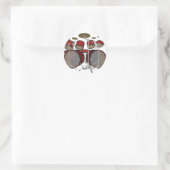 Drums: Red Drum Kit: 3D-model: Ronde Sticker (Tas)