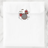 Drums: Red Drum Kit: 3D-model: Ronde Sticker (Tas)