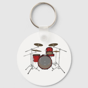 Drums: Red Drum Kit: 3D-model: Sleutelhanger