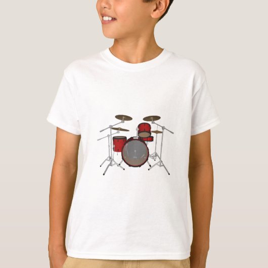 Drums: Red Drum Kit: 3D-model: T-shirt (Voorkant)