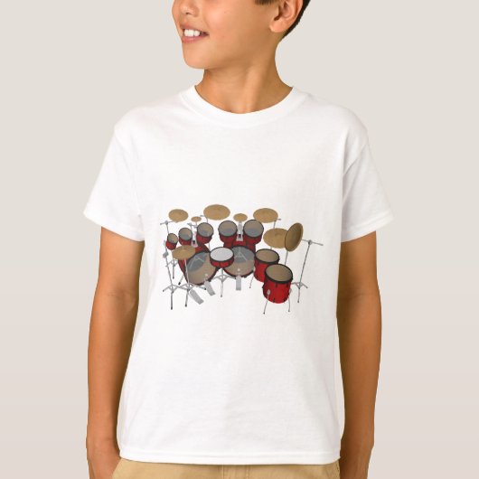 Drums: Red Drum Kit: 3D-model: T-shirt (Voorkant)
