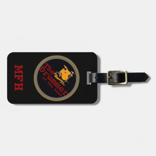 drums ~ reizigerdrummer bagagelabel (Voorkant horizontaal)