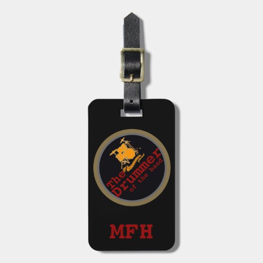 drums ~ reizigerdrummer bagagelabel (Voorkant verticaal)