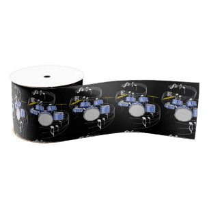 Drums Ribbon - Donker Grosgrain Lint