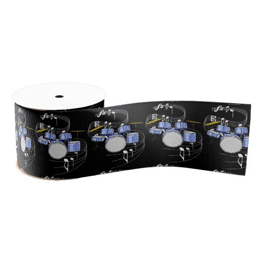 Drums Ribbon - Donker Grosgrain Lint (Spoel)