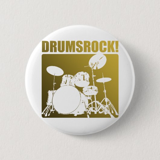 Drums Rocks. Ronde Button 5,7 Cm (Voorkant)