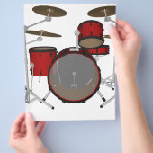 Drums: Rode Drumstel: 3D Model: Flyer (Hand)