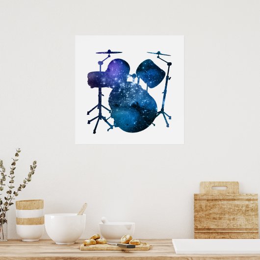 Drums Silhouette Poster (Keuken)