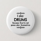 Drums - Speel zelf Funny Deco Music Ronde Button 5,7 Cm (Voorkant)