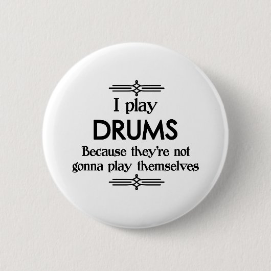 Drums - Speel zelf Funny Deco Music Ronde Button 5,7 Cm (Voorkant)
