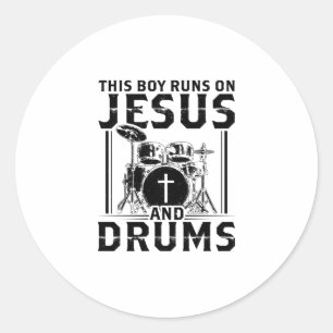 Drums-speler   Christelijke Jezus Band Drummer Gif Ronde Sticker