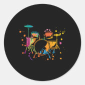 Drums Splash Ronde Sticker (Voorkant)
