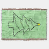 Drums Tekst Kerstboom Deken (Voorkant)