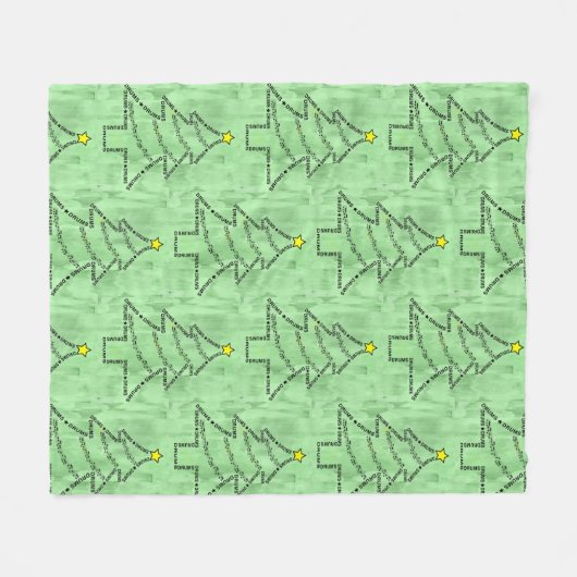 Drums Tekst Kerstboom Fleece Deken (Voorkant (Horizontaal))