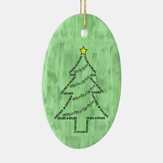 Drums Tekst Kerstboom Keramisch Ornament (Rechts)