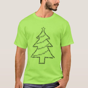 Drums Tekst Kerstboom T-shirt