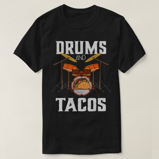 Drums Tshirt Tacos Cinco De Mayo Music Drummer T- (Design voorkant)