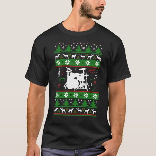 Drums Ugly kerstT-shirt T-shirt (Voorkant)