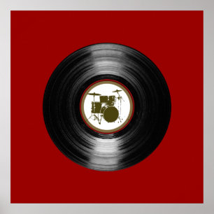 drums vinylplaat voor muren poster