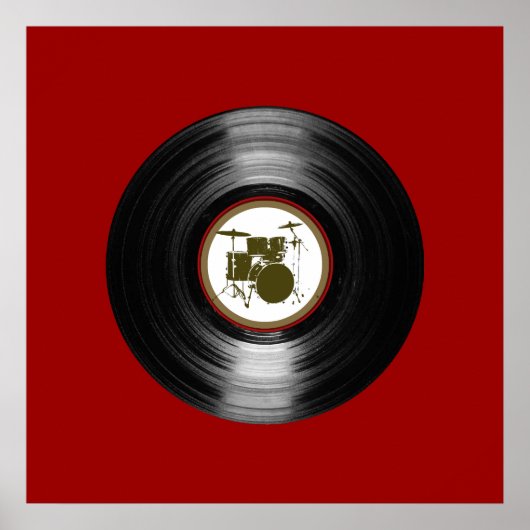 drums vinylplaat voor muren poster (Voorkant)