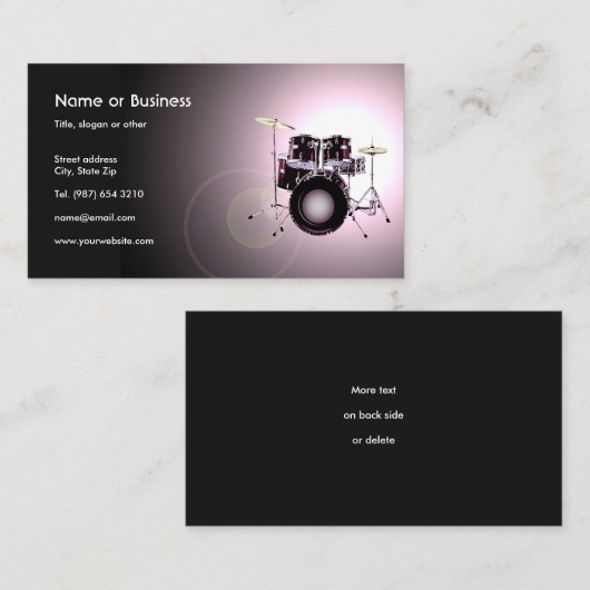 Drums Visitekaartje (Voorkant / Achterkant)