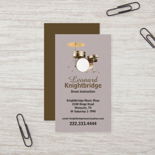Drums Visitekaartje (Voorkant / Achterkant in situ)
