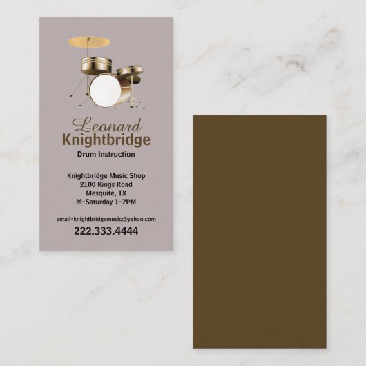 Drums Visitekaartje (Voorkant / Achterkant)