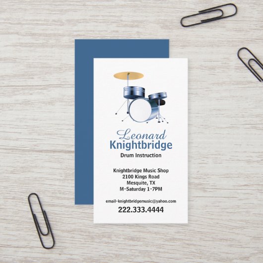 Drums Visitekaartje (Voorkant / Achterkant in situ)