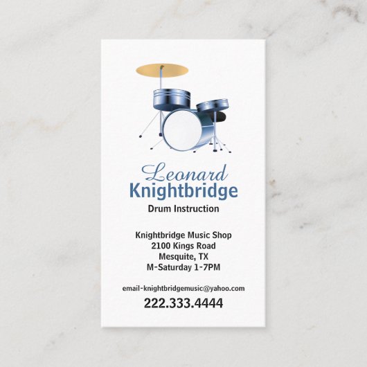 Drums Visitekaartje (Voorkant)