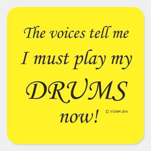 Drums Voices zegt dat hij vierkant Sticker moet sp (Voorkant)