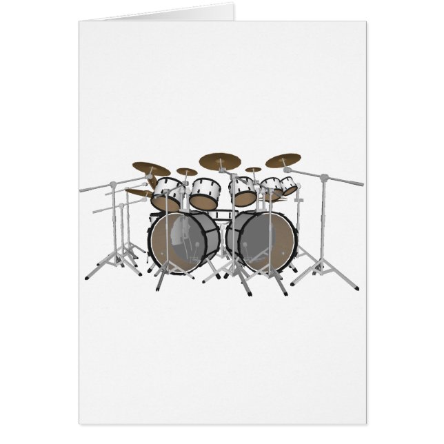 Drums: White drumkit: 3D-model: (Voorkant)