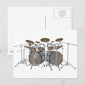 Drums: White drumkit: 3D-model: Briefkaart (Voorkant / Achterkant)