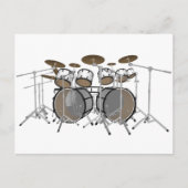 Drums: White drumkit: 3D-model: Briefkaart (Voorkant)