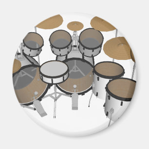 Drums: White drumkit: 3D-model: Magneet