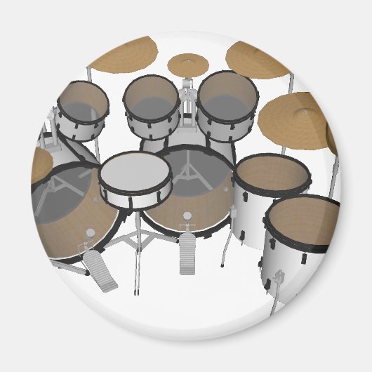 Drums: White drumkit: 3D model: Magneet (Voorkant)