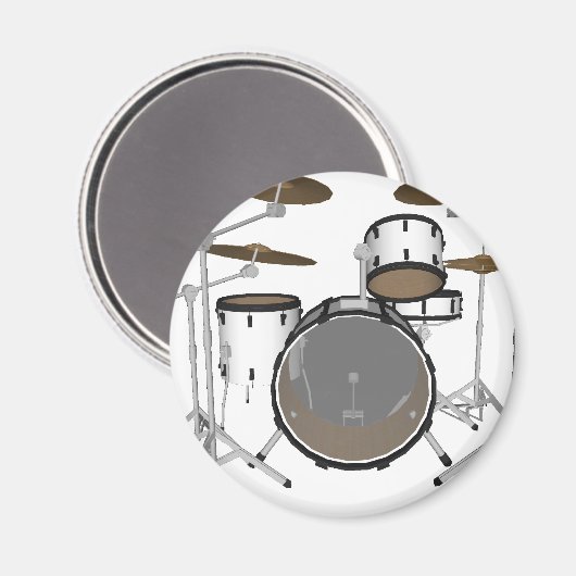 Drums: White drumkit: 3D model: Magneet (Voorkant / Achterkant)