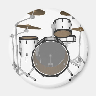 Drums: White drumkit: 3D model: Magneet