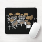 Drums: White drumkit: 3D-model: Mousepad Muismat (Met muis)