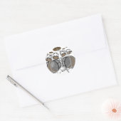 Drums: White drumkit: 3D model: Ronde Sticker (Envelop)