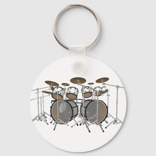 Drums: White drumkit: 3D model: Sleutelhanger (Voorkant)