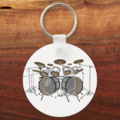 Drums: White drumkit: 3D model: Sleutelhanger (Voorkant)