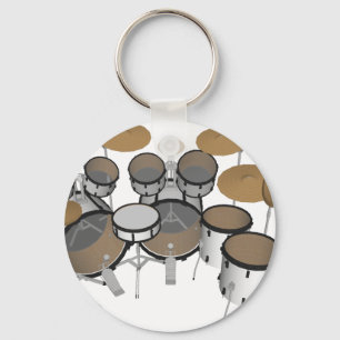 Drums: White drumkit: 3D model: Sleutelhanger