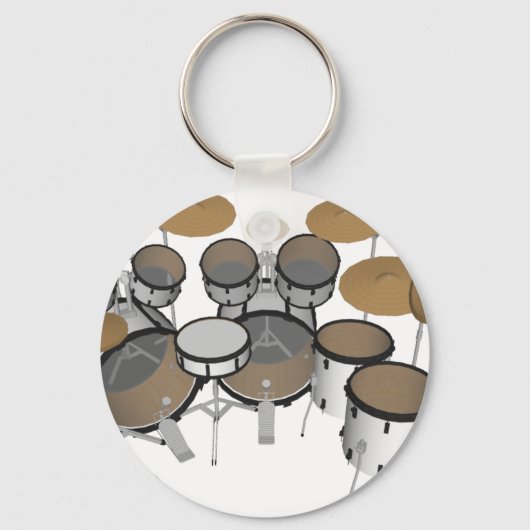 Drums: White drumkit: 3D model: Sleutelhanger (Voorkant)