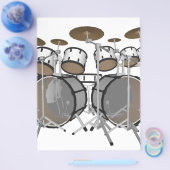 Drums: Witte drumstel: 3D-model: Flyer (Enkel)