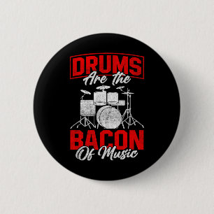 Drums zijn de oplichters van BBQ Meat Drumming Ronde Button 5,7 Cm