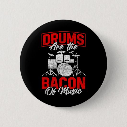Drums zijn de oplichters van BBQ Meat Drumming Ronde Button 5,7 Cm (Voorkant)
