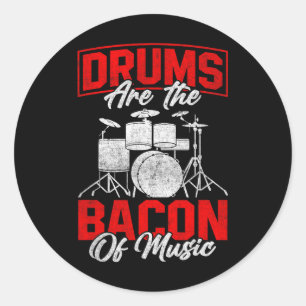 Drums zijn de oplichters van BBQ Meat Drumming Ronde Sticker