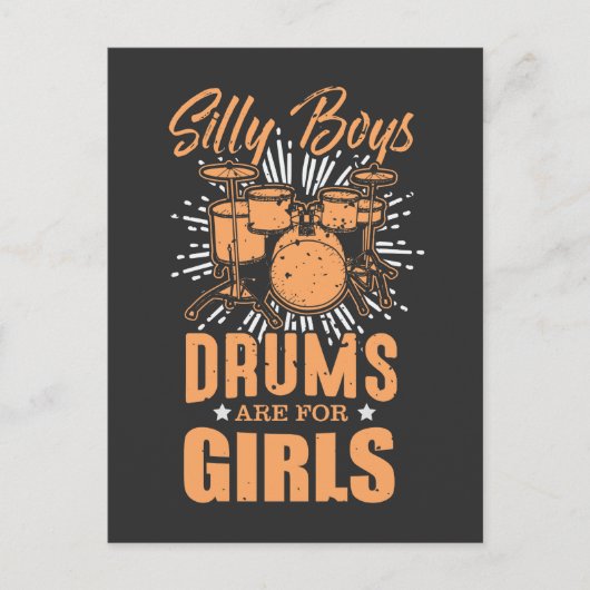 Drums zijn voor meisjes - Drummer muzikant Briefkaart (Voorkant)